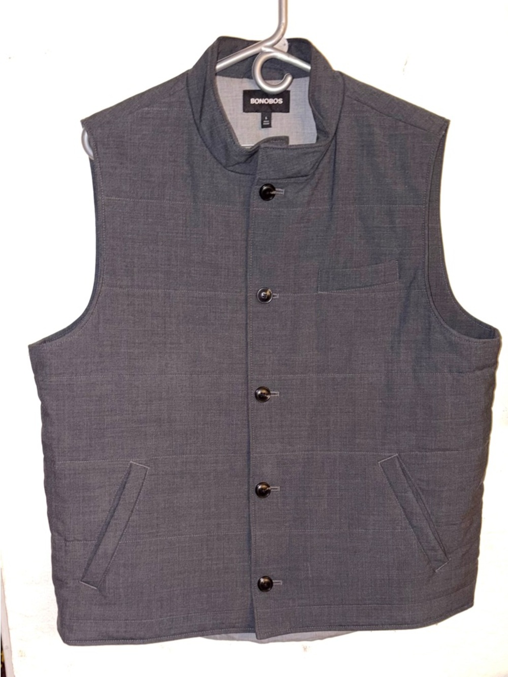 Bonobos Men's Quilted Stand-Collar Vest - Charcoal